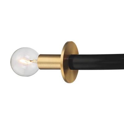 Possini Euro Design Alturus Modern Ceiling Light Semi Flush Mount Fixture 34" Wide Gloss Black Warm Brass 8-Light For Bedroom Living Room Hallway Home 4 Possini Euro Design Alturus Modern Ceiling Light Semi Flush Mount Fixture 34" Wide Gloss Black Warm Brass 8-Light For Bedroom Living Room Hallway Home - Image 2