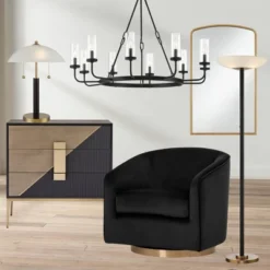 Possini Euro Design Modern Torchiere Floor Lamp LED 72" Tall Black Antique Brass White Glass Shade For Living Room Reading Uplight -Possini Euro Design GUEST a5454be3 0820 435a b6b1 429848dce7f5