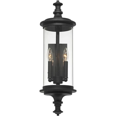Possini Euro Design Medici Modern Outdoor Wall Light Fixture Black Metal 24 1/2" Clear Glass For Post Exterior Barn Deck House Porch Yard Patio Home 5 Possini Euro Design Medici Modern Outdoor Wall Light Fixture Black Metal 24 1/2" Clear Glass For Post Exterior Barn Deck House Porch Yard Patio Home - Image 3