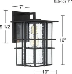 Possini Euro Design Arley Modern Industrial Outdoor Wall Light Fixtures Set Of 2 Black 16" Seedy Glass For Post Exterior Barn Deck House -Possini Euro Design GUEST a6602b17 7a9e 4bf6 b5d0 a3bef839e4bd