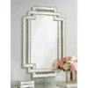 Possini Euro Design Erte Rectangular Vanity Wall Mirror Modern Beveled Silver Leaf Beaded Openwork Frame 27" Wide For Bathroom Bedroom Living Room -Possini Euro Design GUEST a6ef7158 bb75 495c a606 518dedff1bca