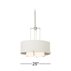 Possini Euro Design Concentric Brushed Nickel Pendant Chandelier 25" Wide Modern White Fabric Drum 4-Light For Dining Room House Foyer Kitchen Island -Possini Euro Design GUEST a7b95aa3 19d4 4d93 bd0b 2641cbcb0e44