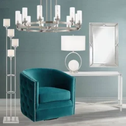 Possini Euro Design Athena Modern Floor Lamp 72" Tall Brushed Nickel 4 Light Tree Clear Outer Opal Inner Double Glass Shade For Living Room Bedroom -Possini Euro Design GUEST ac0a6ad2 0b11 4658 8bae 6025b179c160