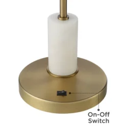 Possini Euro Design Luna Mid Century Desk Table Lamp 26 1/2" High Brass Metal With USB Charging Port Opal Glass Shade For Bedroom Living Room Bedside -Possini Euro Design GUEST b0a96f2f d27e 4671 9d96 de1cb86fd479