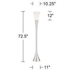Possini Euro Design Piazza Modern Torchiere Floor Lamp 72 1/2" Tall Brushed Nickel Metal Frosted White Glass Shade For Living Room Bedroom Office Home -Possini Euro Design GUEST b0bb1c55 87f2 48b0 8824 8d3003b83b64
