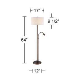 Possini Euro Design Traverse Modern Floor Lamp With LED Gooseneck Reading Light 64" Tall Oil Rubbed Bronze Oatmeal Drum Shade For Living Room Bedroom 16 Possini Euro Design Traverse Modern Floor Lamp With LED Gooseneck Reading Light 64" Tall Oil Rubbed Bronze Oatmeal Drum Shade For Living Room Bedroom -Possini Euro Design GUEST b15d961d b890 4b70 9d9f 7c5054233a5f
