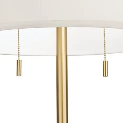 Possini Euro Design Luxe Italian Style Floor Lamp 64" Tall Gold Metal White Linen Drum Shade For Living Room Reading House Bedroom Office -Possini Euro Design GUEST b33ee204 b63b 4c7d 8e8b 98da822c9aab