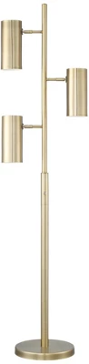 Possini Euro Design Canasta Trac Modern Tree Floor Lamp 67" Tall Satin Brass 3-Light Adjustable Metal Shade For Living Room Reading Bedroom Office 7 Possini Euro Design Canasta Trac Modern Tree Floor Lamp 67" Tall Satin Brass 3-Light Adjustable Metal Shade For Living Room Reading Bedroom Office - Image 5
