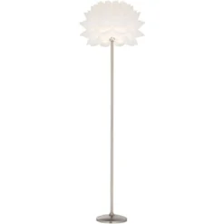 Possini Euro Design Modern Floor Lamp 63" Tall Brushed Steel White Orb Petal Flower Shade Dimmable For Living Room Reading Bedroom Office -Possini Euro Design GUEST b65ab1c4 bbbb 4851 984a 599117a9076c