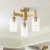 Possini Euro Design Lantico Modern Ceiling Light Semi Flush Mount Fixture 17" Wide Gold 3-Light Clear Glass For Bedroom Kitchen Living Room Hallway -Possini Euro Design GUEST b7c097e2 6485 4782 89a1 857392e8cf3f