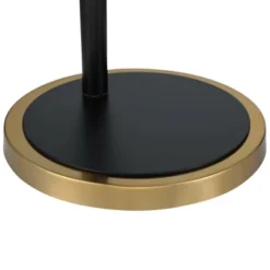 Possini Euro Design Modern Arc Floor Lamp 63 1/2" Tall Warm Gold Black Metal Milky White Glass Shade For Living Room Reading House -Possini Euro Design GUEST bba5722c 86ba 4ce5 893b 6b6d990dcccf