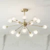 Possini Euro Design Modern Ceiling Light Semi Flush Mount Fixture Sputnik Brass 30 1/2" Wide 15-Light Double Glass Ball Hallway -Possini Euro Design GUEST bebecb67 d9ef 441c a3ad 605c70e9a30b