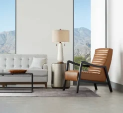 Possini Euro Design Kingston Modern Mid Century Table Lamp 32 3/4" Tall White Grooved Patterned Ceramic Taupe Drum Shade For Bedroom Living Room House -Possini Euro Design GUEST bece14fc 11c5 423a 8af6 4fc533542cb9