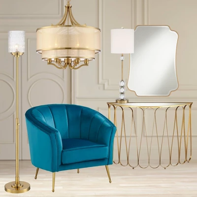 Possini Euro Design Kinsey Modern Torchiere Floor Lamp 72 1/2" Tall Brass Gold Metal Stone Pattern Crystal Glass Shade For Living Room Office House 10 Possini Euro Design Kinsey Modern Torchiere Floor Lamp 72 1/2" Tall Brass Gold Metal Stone Pattern Crystal Glass Shade For Living Room Office House - Image 8