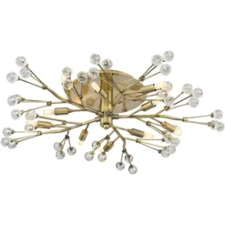 Possini Euro Design Ceiling Light Semi Flush Mount Fixture LED Brass 27 1/2" Wide 10-Light Crystal Berry For Living Room -Possini Euro Design GUEST c41857f5 626a 4dda a835 2734a4fd62aa