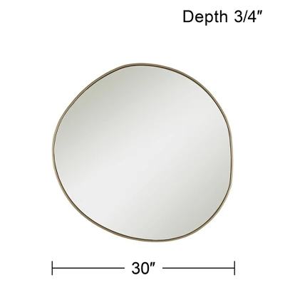 Possini Euro Design Rorschach Uneven Round Vanity Wall Mirror Modern Champagne Frame 30" Wide For Bathroom Bedroom Living Room Office Entryway House 6 Possini Euro Design Rorschach Uneven Round Vanity Wall Mirror Modern Champagne Frame 30" Wide For Bathroom Bedroom Living Room Office Entryway House - Image 4