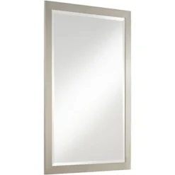 Possini Euro Design Metzeo Rectangular Vanity Wall Mirror Modern Beveled Glass Brushed Nickel Metal Frame 33" Wide For Bathroom Bedroom Home Entryway -Possini Euro Design GUEST c67f7243 2a12 4b71 8768 ba841e52ee1b
