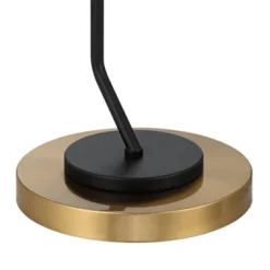 Possini Euro Design Tarrah Mid Century Modern 63" Tall Chairside Arc Floor Lamp Gold Black Metal Clear Glass Shade For Living Room House -Possini Euro Design GUEST c69a5568 c5b5 4cb6 ad5f 8193aaf3cfa3