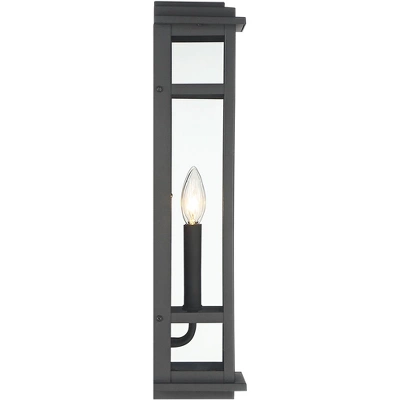 Possini Euro Design Modern Industrial Outdoor Wall Light Fixture Cool Black Windowpane Frame 20" For Post Exterior Barn Deck House 8 Possini Euro Design Modern Industrial Outdoor Wall Light Fixture Cool Black Windowpane Frame 20" For Post Exterior Barn Deck House - Image 6