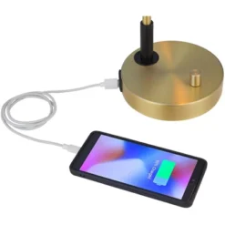 Possini Euro Design Possini Euro Kinzie Desk Lamp With Power Outlet And USB Ports Warm Gold -Possini Euro Design GUEST d308751e 6065 4a55 8e77 aec5e9db9069