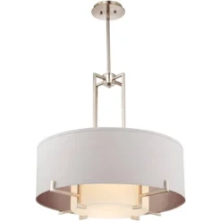 Possini Euro Design Concentric Brushed Nickel Pendant Chandelier 28" Wide Modern White Fabric Drum 4-Light For Dining Room House Foyer Kitchen Island 11 Possini Euro Design Concentric Brushed Nickel Pendant Chandelier 28" Wide Modern White Fabric Drum 4-Light For Dining Room House Foyer Kitchen Island -Possini Euro Design GUEST d4c77281 50a1 44c9 8668 6236f1916b0c