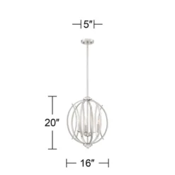 Possini Euro Design Spherical Brushed Nickel Pendant Chandelier 16" Wide Modern Orb 3-Light Fixture For Dining Room House Foyer Kitchen Island Bedroom -Possini Euro Design GUEST d4c94ad7 a94d 4ba7 9f4d ae1100b106f0