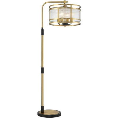 Possini Euro Design Modern Arc Floor Lamp 66" Tall Warm Gold Matte Black 4-Light Frosted Rain Pattern Glass For Living Room House 9 Possini Euro Design Modern Arc Floor Lamp 66" Tall Warm Gold Matte Black 4-Light Frosted Rain Pattern Glass For Living Room House - Image 8
