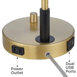 Possini Euro Design Possini Euro Kinzie Desk Lamp With Power Outlet And USB Ports Warm Gold -Possini Euro Design GUEST de125004 4233 44e0 b4d3 df799277fd24