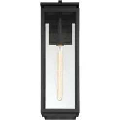 Possini Euro Design Atkins Modern Outdoor Wall Light Fixture Matte Black 24" Clear Glass For Post Exterior Barn Deck House Porch Yard Patio Outside -Possini Euro Design GUEST e1746b35 48a4 4dea b7ab 391c9b779ae3