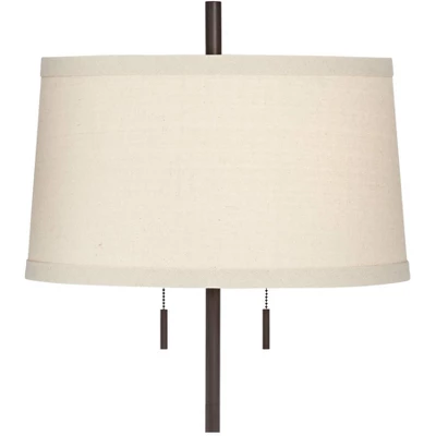 Possini Euro Design Nayla Modern Floor Lamp 62 1/2" Tall Bronze Metal Off White Fabric Tapered Drum Shade For Living Room Bedroom Office House Home 7 Possini Euro Design Nayla Modern Floor Lamp 62 1/2" Tall Bronze Metal Off White Fabric Tapered Drum Shade For Living Room Bedroom Office House Home - Image 5