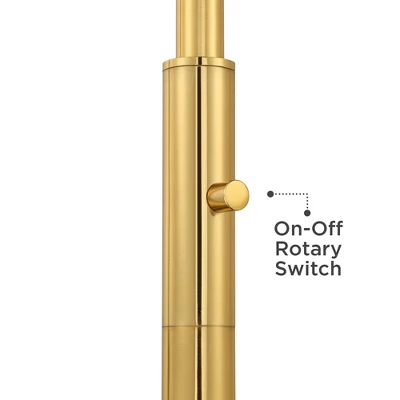 Possini Euro Design Kinsey Modern Downbridge Floor Lamp 67" Tall Warm Brass Metal Stone Pattern Glass Shade For Living Room Reading Bedroom Office 5 Possini Euro Design Kinsey Modern Downbridge Floor Lamp 67" Tall Warm Brass Metal Stone Pattern Glass Shade For Living Room Reading Bedroom Office - Image 3