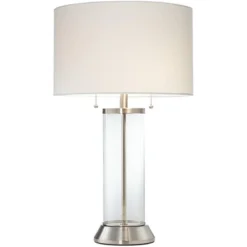 Possini Euro Design Fritz Modern Table Lamps 26 1/2" High Set Of 2 Silver Clear Glass With USB And AC Power Outlet In Base Drum Shade For Bedroom Desk 16 Possini Euro Design Fritz Modern Table Lamps 26 1/2" High Set Of 2 Silver Clear Glass With USB And AC Power Outlet In Base Drum Shade For Bedroom Desk -Possini Euro Design GUEST e358d4f6 47ca 4dd5 be89 3b533979f57e