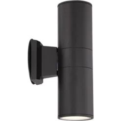 Possini Euro Design Modern Outdoor Wall Light Fixtures Set Of 2 Black Aluminum 11 3/4" Glass Lens For Exterior House Porch Patio -Possini Euro Design GUEST e3a658c2 5d3a 4bec 8b0f 2d7b923a0776
