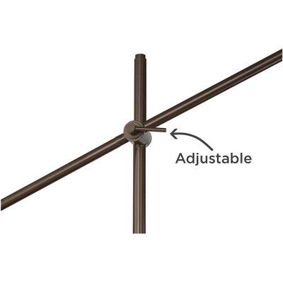 Possini Euro Design Modern Floor Lamp With USB Port 62 1/2" Tall Oil Rubbed Bronze Boom Arm Brown Drum Shade For Living Room House 5 Possini Euro Design Modern Floor Lamp With USB Port 62 1/2" Tall Oil Rubbed Bronze Boom Arm Brown Drum Shade For Living Room House - Image 3