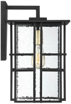 Possini Euro Design Arley Modern Outdoor Wall Light Fixture Black Geometric Frame 16" Seedy Glass For Post Exterior Barn Deck House Porch Yard Patio -Possini Euro Design GUEST e8f2c8e1 ffae 44cd 89b2 445020fe3d10 1