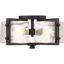 Possini Euro Design Adri Modern Ceiling Light Flush Mount Fixture Black 16 1/2" Wide Black 4-Light Textured Glass For Bedroom Kitchen Living Room Home -Possini Euro Design GUEST e96a682b d765 4dbc 99b6 5255f09eebd3