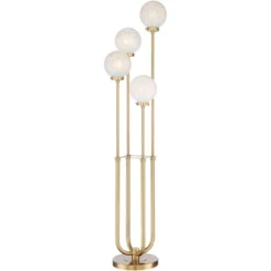 Possini Euro Design Mid Century Modern Glam Style Floor Lamp 4-Light LED 68.5" Tall Warm Gold Glass Globe Shade For Living Room House Uplight -Possini Euro Design GUEST e9c2467f d0e9 4e17 9ce8 b05c84c2f2bc