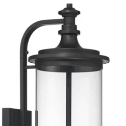Possini Euro Design Medici Modern Outdoor Wall Light Fixture Black 32 1/4" Clear Glass Cylinder Shade For Post Exterior Barn Deck House Porch Yard -Possini Euro Design GUEST ea8fbabb c6d9 494c a8af bd6fd14ebb69