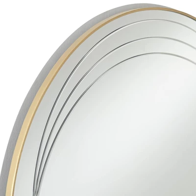 Possini Euro Design Aurelia Round Vanity Decorative Wall Mirror Modern Glam Gold Metal Frame 32" Wide Bathroom Bedroom Living Room 3 Possini Euro Design Aurelia Round Vanity Decorative Wall Mirror Modern Glam Gold Metal Frame 32" Wide Bathroom Bedroom Living Room - Image 2