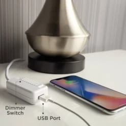 Possini Euro Design Modern Table Lamp With USB Charging Port And Nightlight LED 25" High Blue Art Glass White Shade For Bedroom Desk (Color May Vary) 17 Possini Euro Design Modern Table Lamp With USB Charging Port And Nightlight LED 25" High Blue Art Glass White Shade For Bedroom Desk (Color May Vary) -Possini Euro Design GUEST ebc0f417 de2e 4349 b9ed c3ead5843cdf