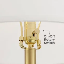 Possini Euro Design Modern Arc Floor Lamp Standing 62 1/2" Tall Warm Gold Offset Arm White Linen Drum Shade For Living Room Reading Family Bedroom -Possini Euro Design GUEST ec54c047 0dc8 4cb9 a274 7da7f771e230