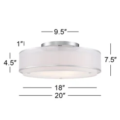 Possini Euro Design Modern Ceiling Lighting Semi Flush Mount Fixture 20" Wide Chrome 3-Light Sheer Outer Off White Inner Drum Shade For Bedroom House 12 Possini Euro Design Modern Ceiling Lighting Semi Flush Mount Fixture 20" Wide Chrome 3-Light Sheer Outer Off White Inner Drum Shade For Bedroom House -Possini Euro Design GUEST ed0184b8 dcd7 4ae2 9ef4 45a9237cdc91