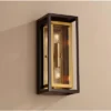 Possini Euro Design Modern Mid Century Outdoor Wall Light Fixture Oil Rubbed Bronze Brass 14" Double Box Glass For Exterior Barn Deck House Porch Yard -Possini Euro Design GUEST f354119d 3f2f 4768 bacf 14d5d4e78588
