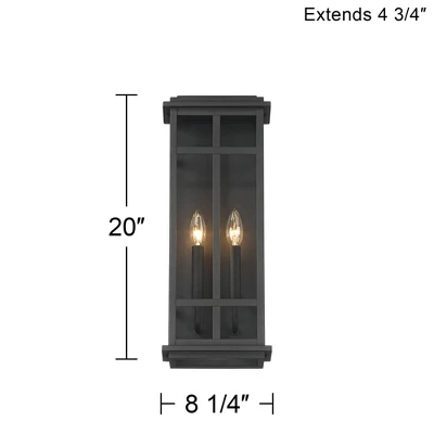 Possini Euro Design Modern Industrial Outdoor Wall Light Fixture Cool Black Windowpane Frame 20" For Post Exterior Barn Deck House 9 Possini Euro Design Modern Industrial Outdoor Wall Light Fixture Cool Black Windowpane Frame 20" For Post Exterior Barn Deck House - Image 7