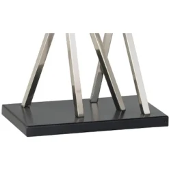 Possini Euro Design Modern Table Lamps 30" Tall Set Of 2 Brushed Steel Black White Linen Rectangular Shade For Living Room Family Bedroom -Possini Euro Design GUEST f7c8e907 ead1 49c6 8771 a07373b52bbb