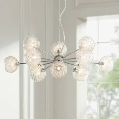 Possini Euro Design Wired Chrome Chandelier Lighting 32" Wide Modern Sputnik Art Glass 12-Light Fixture For Dining Room House Foyer Kitchen Island 14 Possini Euro Design Wired Chrome Chandelier Lighting 32" Wide Modern Sputnik Art Glass 12-Light Fixture For Dining Room House Foyer Kitchen Island -Possini Euro Design GUEST fb1b05bc 403f 42be b459 41c11b7c7be7