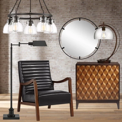 Possini Euro Design Bellis Bronze Wagon Wheel Pendant Chandelier 25" Wide Modern Clear Glass 5-Light Fixture For Dining Room House Kitchen Island Home 10 Possini Euro Design Bellis Bronze Wagon Wheel Pendant Chandelier 25" Wide Modern Clear Glass 5-Light Fixture For Dining Room House Kitchen Island Home - Image 8