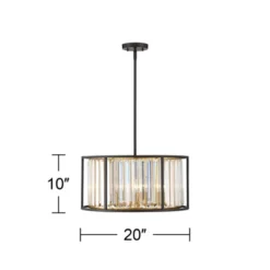 Possini Euro Design Milne Bronze Gold Drum Pendant Chandelier 20" Wide Modern Crystal 5-Light Fixture For Dining Room House Kitchen Island Entryway -Possini Euro Design GUEST fc46d4e3 5453 4ff8 b69b 4701b62f6406