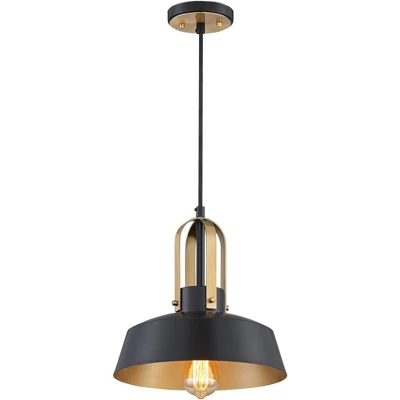 Possini Euro Design Black Warm Brass Mini Pendant Lighting Fixture 12" Wide Farmhouse Rustic For Dining Room House Home Kitchen Island High Ceilings 7 Possini Euro Design Black Warm Brass Mini Pendant Lighting Fixture 12" Wide Farmhouse Rustic For Dining Room House Home Kitchen Island High Ceilings - Image 5