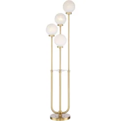 Possini Euro Design Mid Century Modern Glam Style Floor Lamp 4-Light LED 68.5" Tall Warm Gold Glass Globe Shade For Living Room House Uplight -Possini Euro Design GUEST fe7d383c ec2e 495f b7dd d3f06a94be10